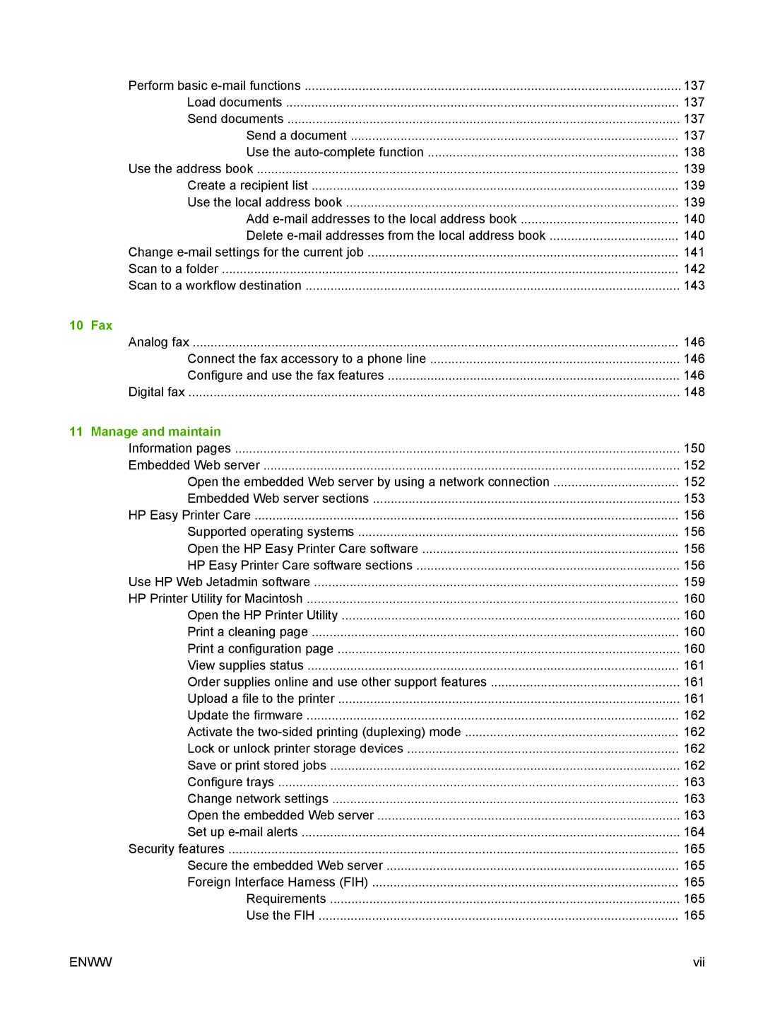 HP M9050 MFP manual 10 Fax, Manage and maintain 