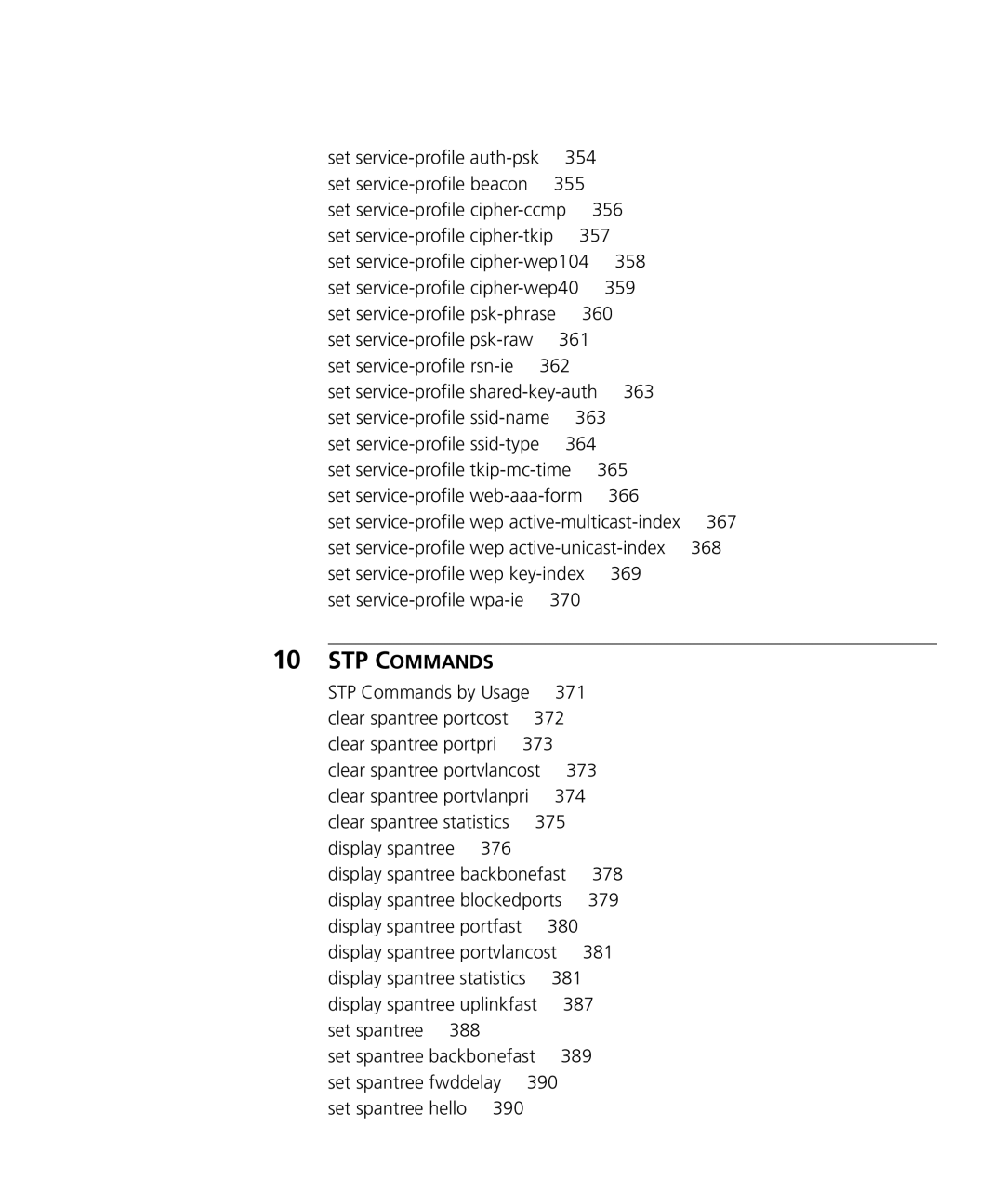 HP Manager Software manual STP Commands 