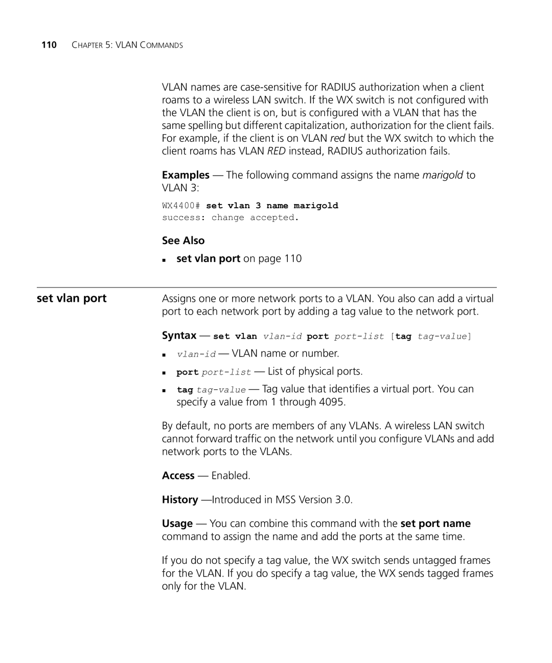 HP Manager Software manual Set vlan port 