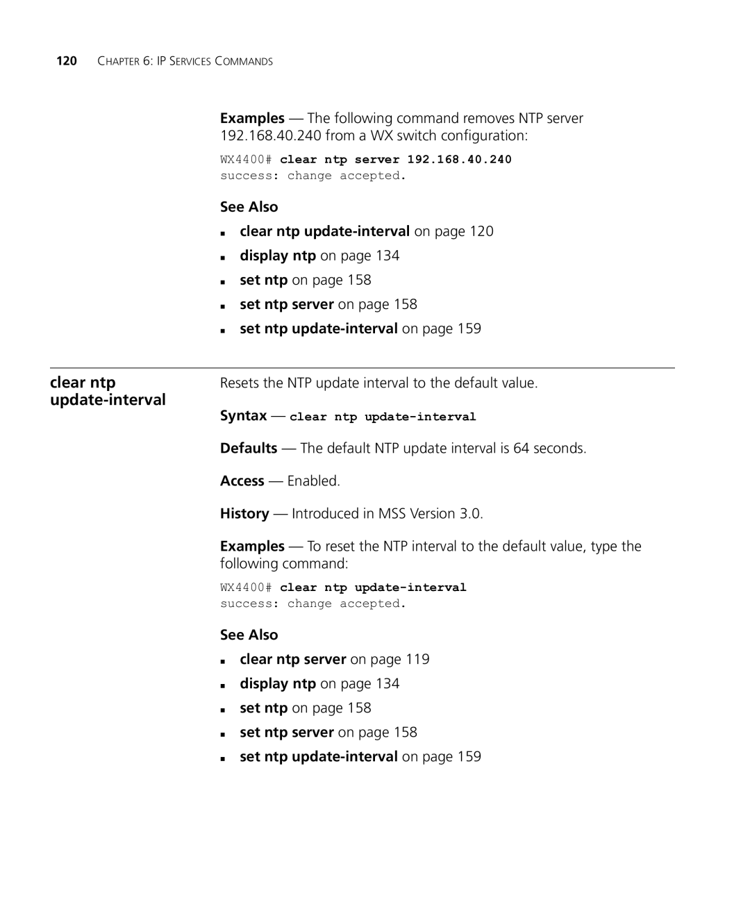 HP Manager Software manual Clear ntp, Update-interval 