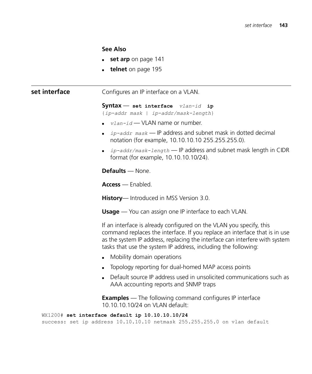 HP Manager Software manual Set interface 