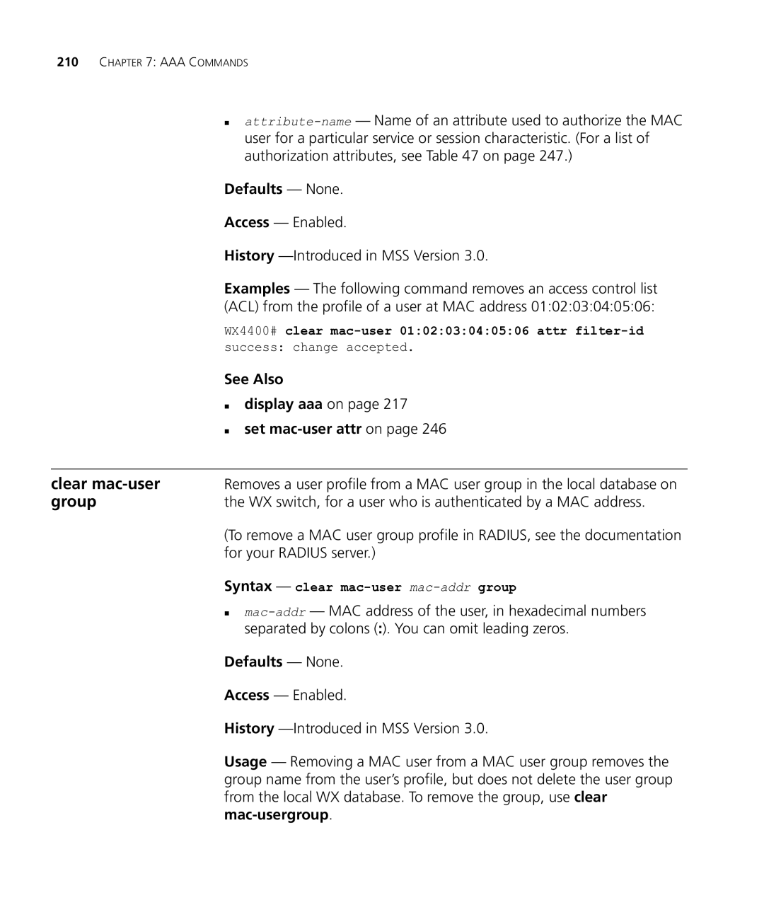 HP Manager Software manual Group, ACL from the profile of a user at MAC address, For your Radius server 