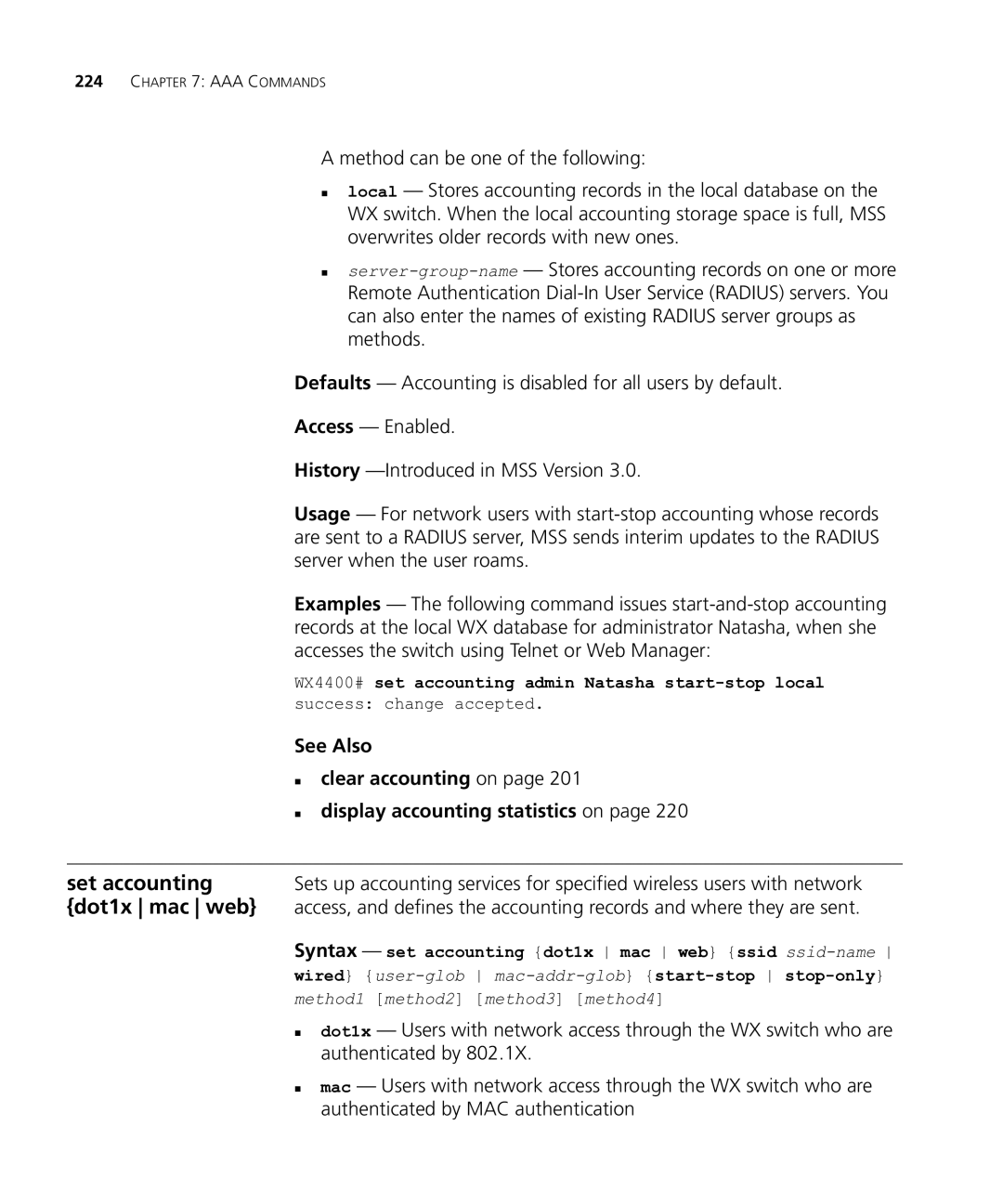 HP Manager Software manual Dot1x mac web, Server when the user roams, Accesses the switch using Telnet or Web Manager 