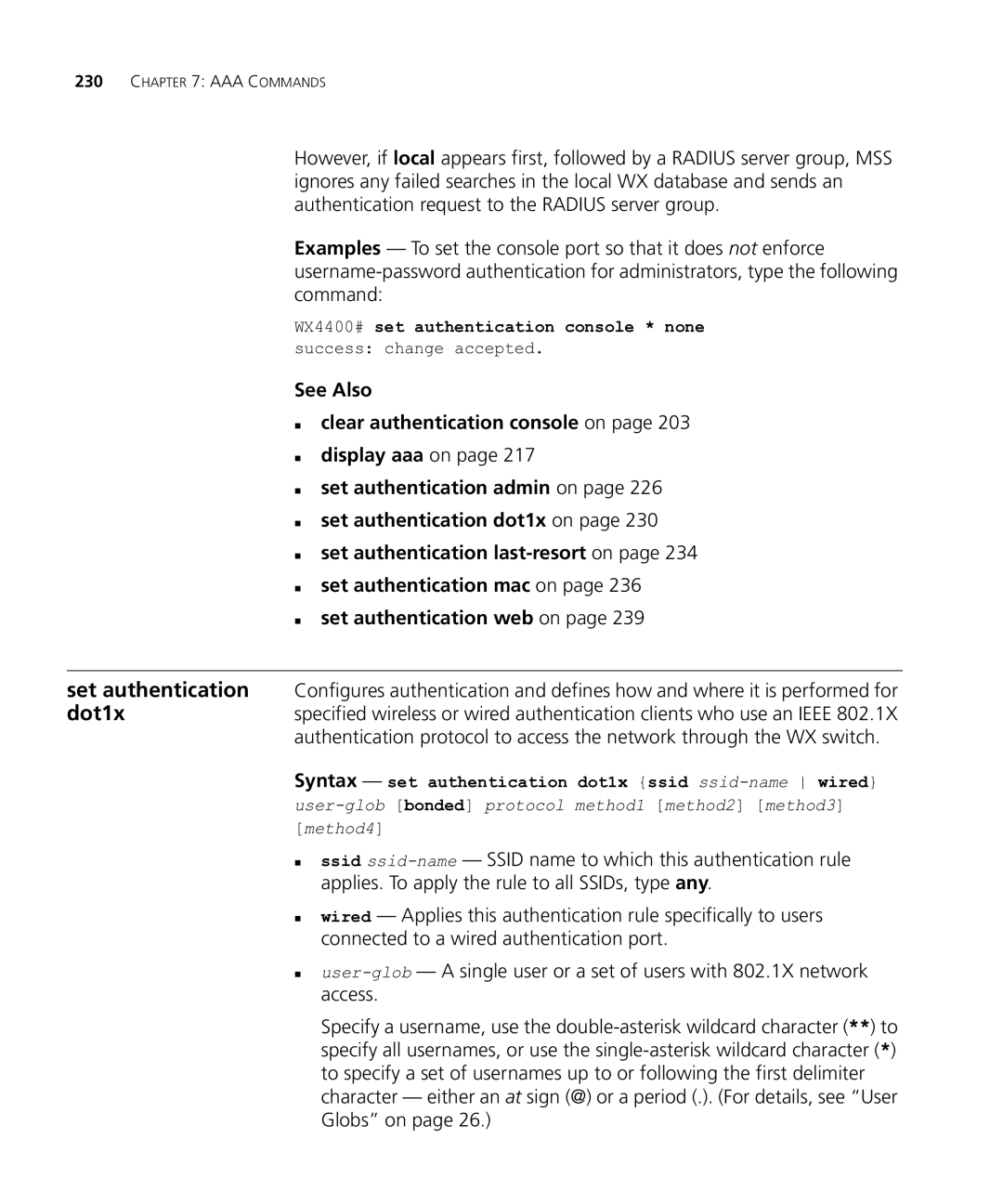 HP Manager Software manual Syntax set authentication dot1x ssid ssid-namewired 