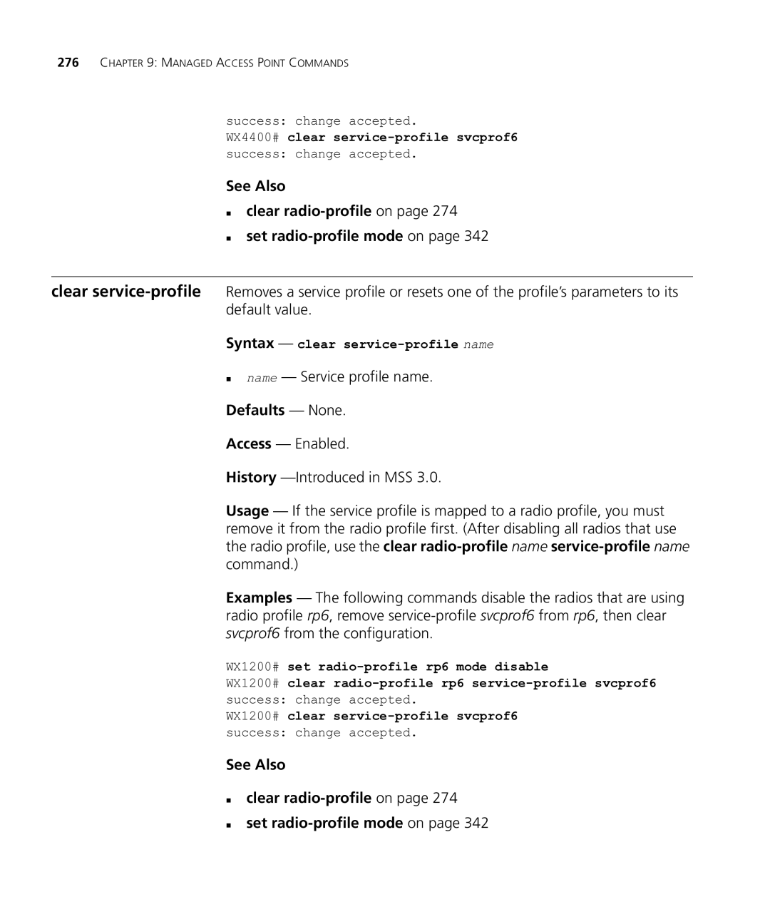 HP Manager Software manual See Also „ clear radio-profileon „ set radio-profile mode on 