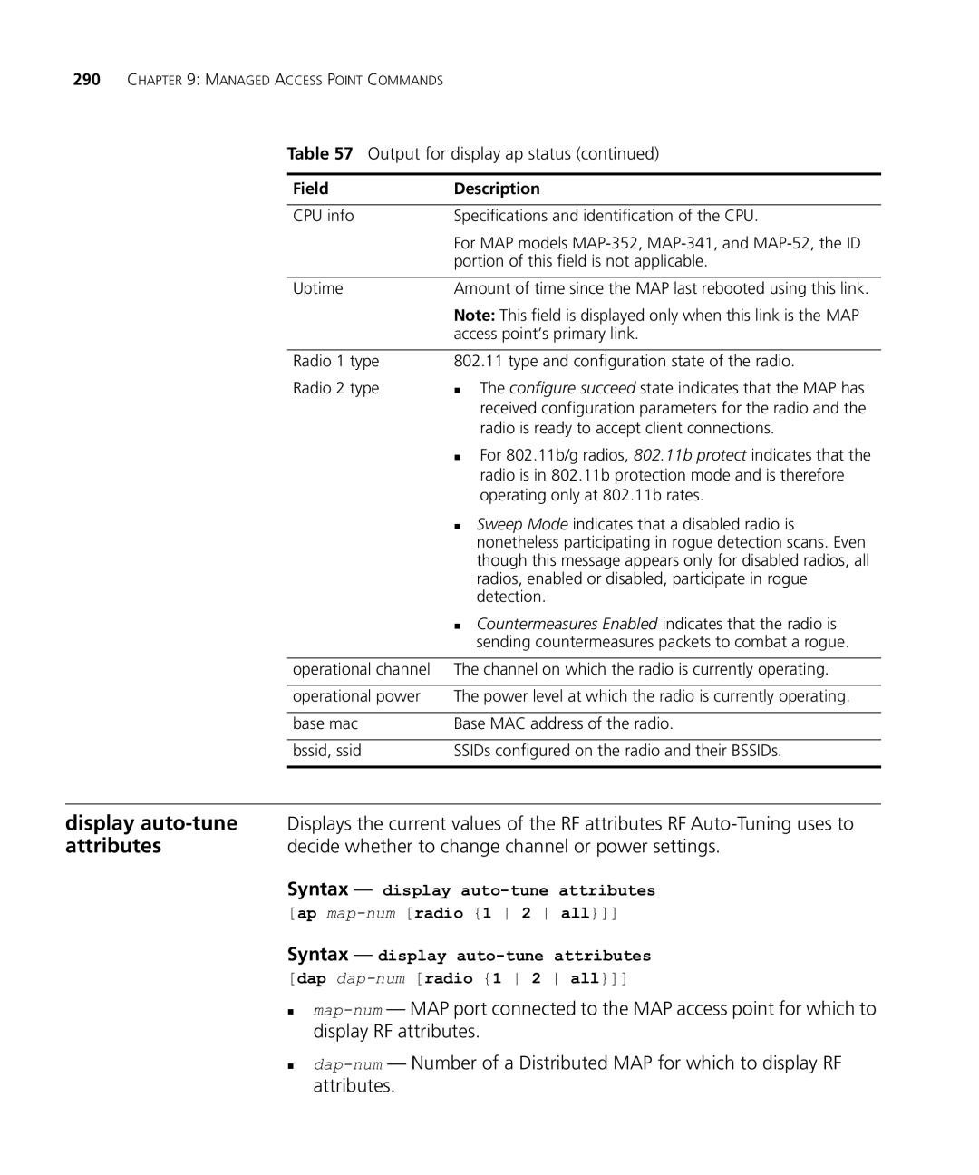 HP Manager Software manual Display auto-tune, Attributes, Decide whether to change channel or power settings 