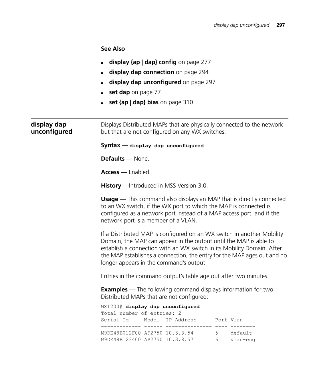 HP Manager Software manual Unconfigured, But that are not configured on any WX switches, Network port is a member of a Vlan 