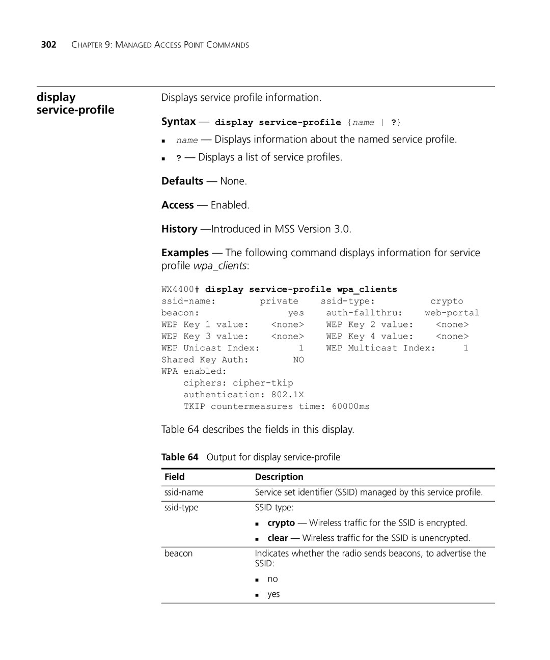 HP Manager Software manual Service-profile, Displays service profile information, „ ? Displays a list of service profiles 