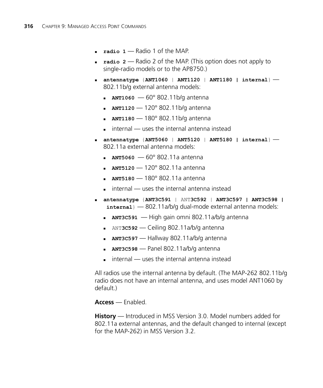 HP Manager Software manual „ antennatype ANT1060 ANT1120 ANT1180 internal, „ antennatype ANT5060 ANT5120 ANT5180 internal 