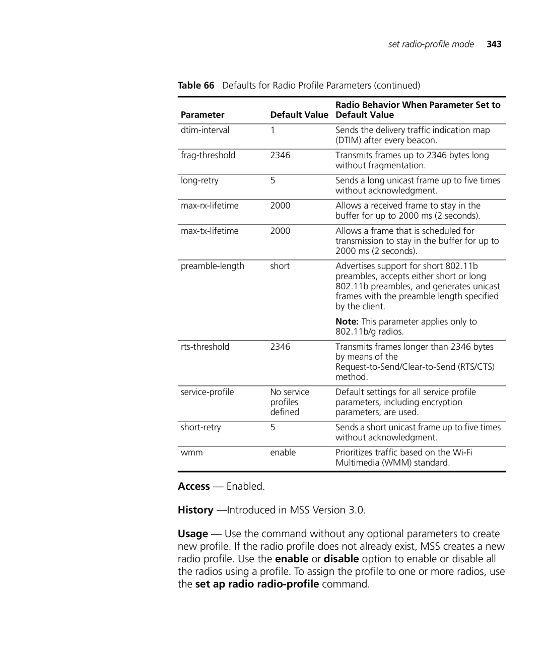 HP Manager Software manual Set radio-profile mode 