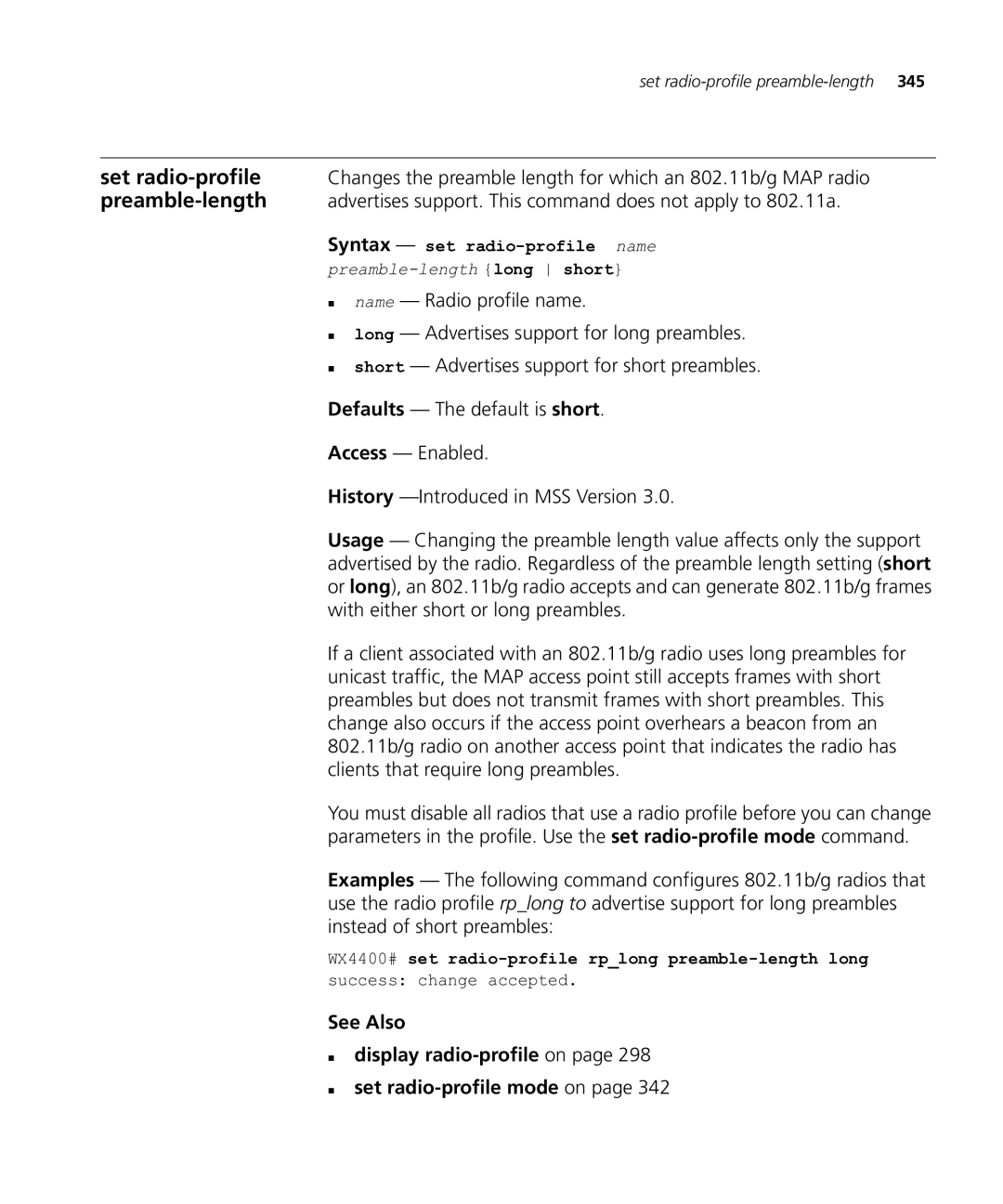 HP Manager Software manual Syntax set radio-profile name 