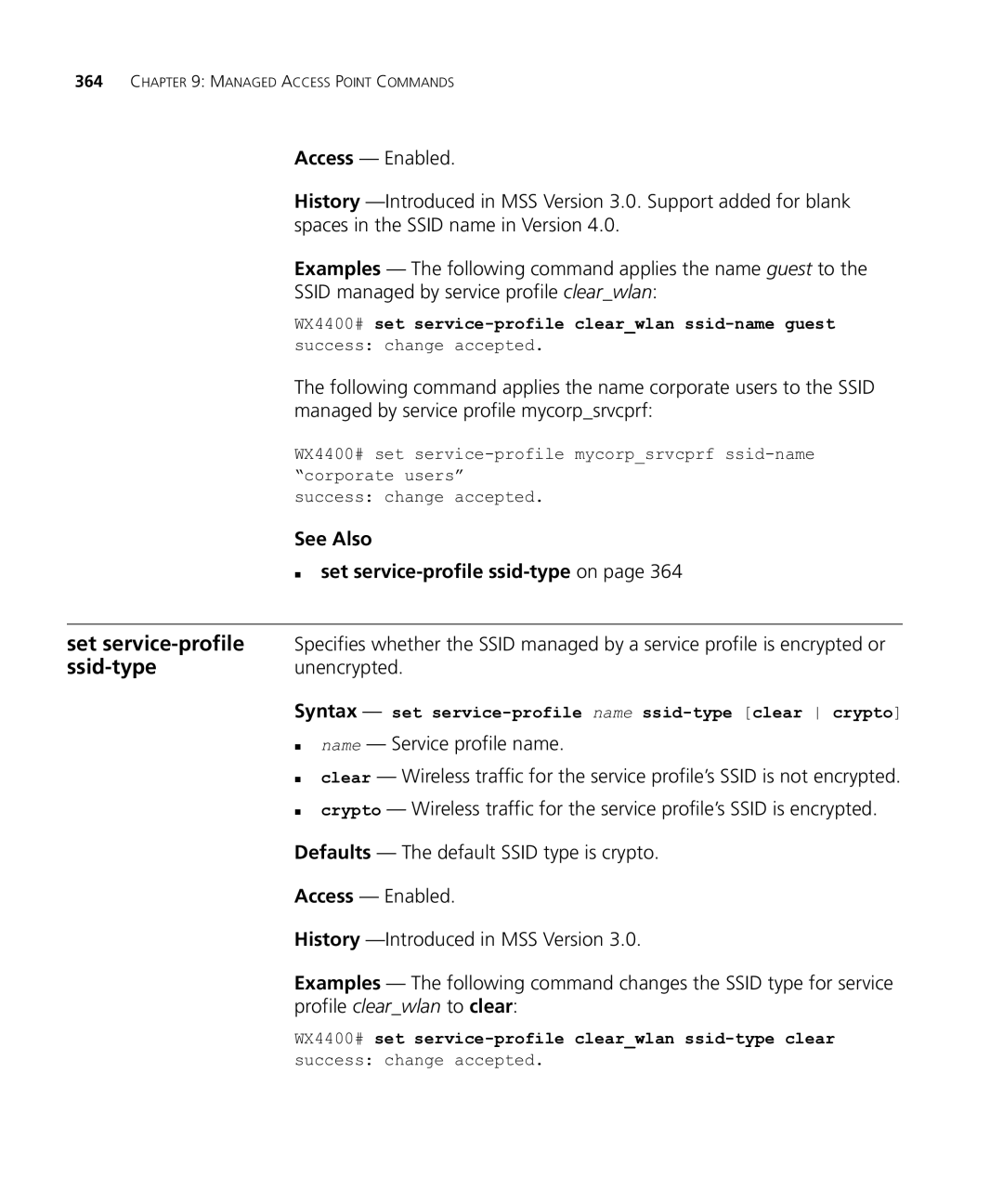 HP Manager Software manual See Also „ set service-profilessid-typeon, Syntax 