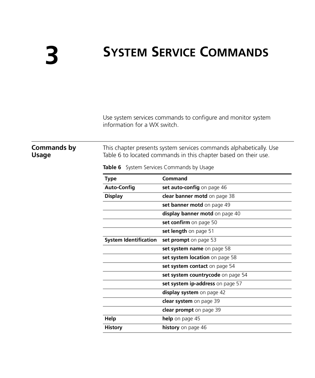 HP Manager Software manual System Service Commands, To located commands in this chapter based on their use 