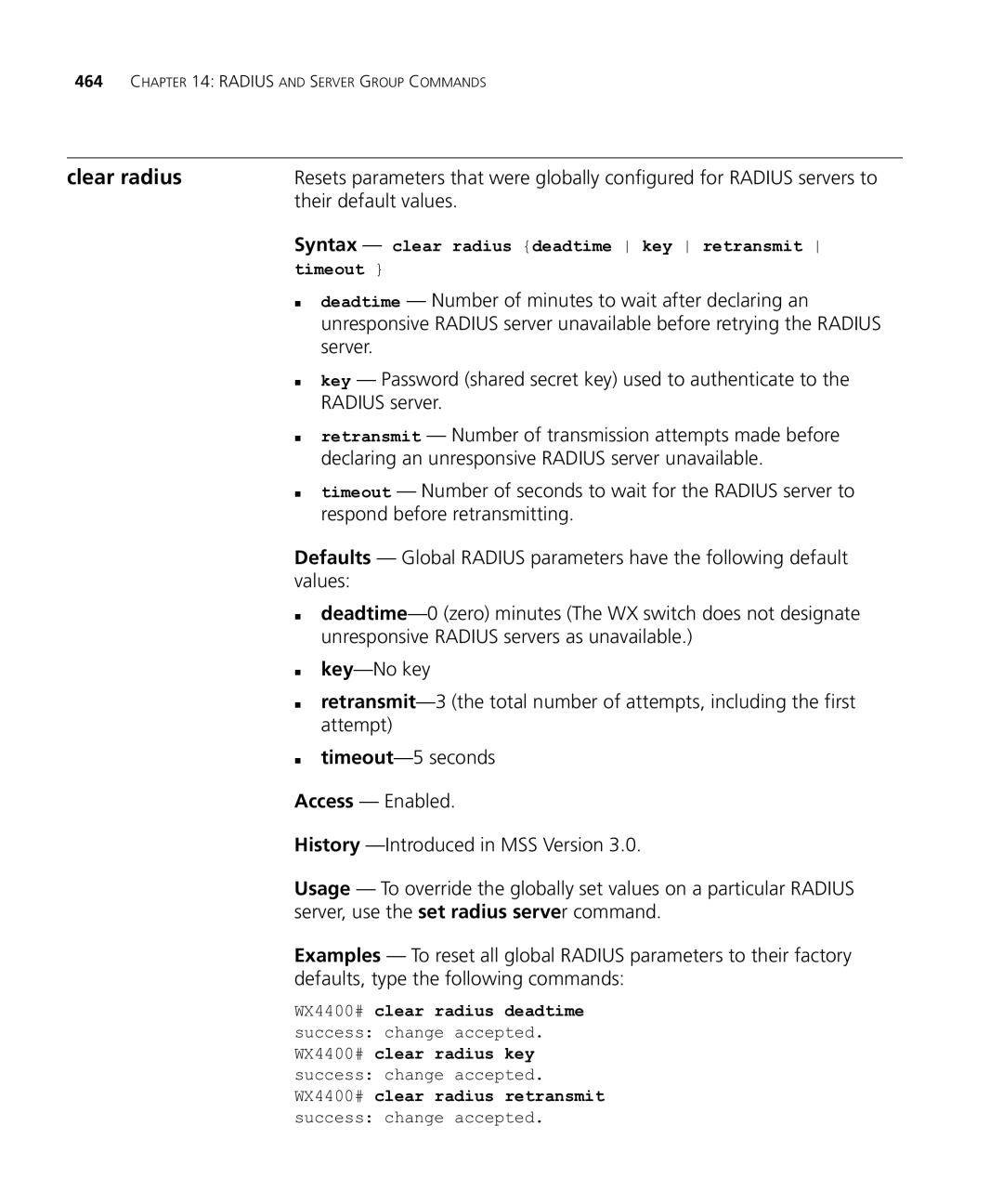 HP Manager Software manual Clear radius 