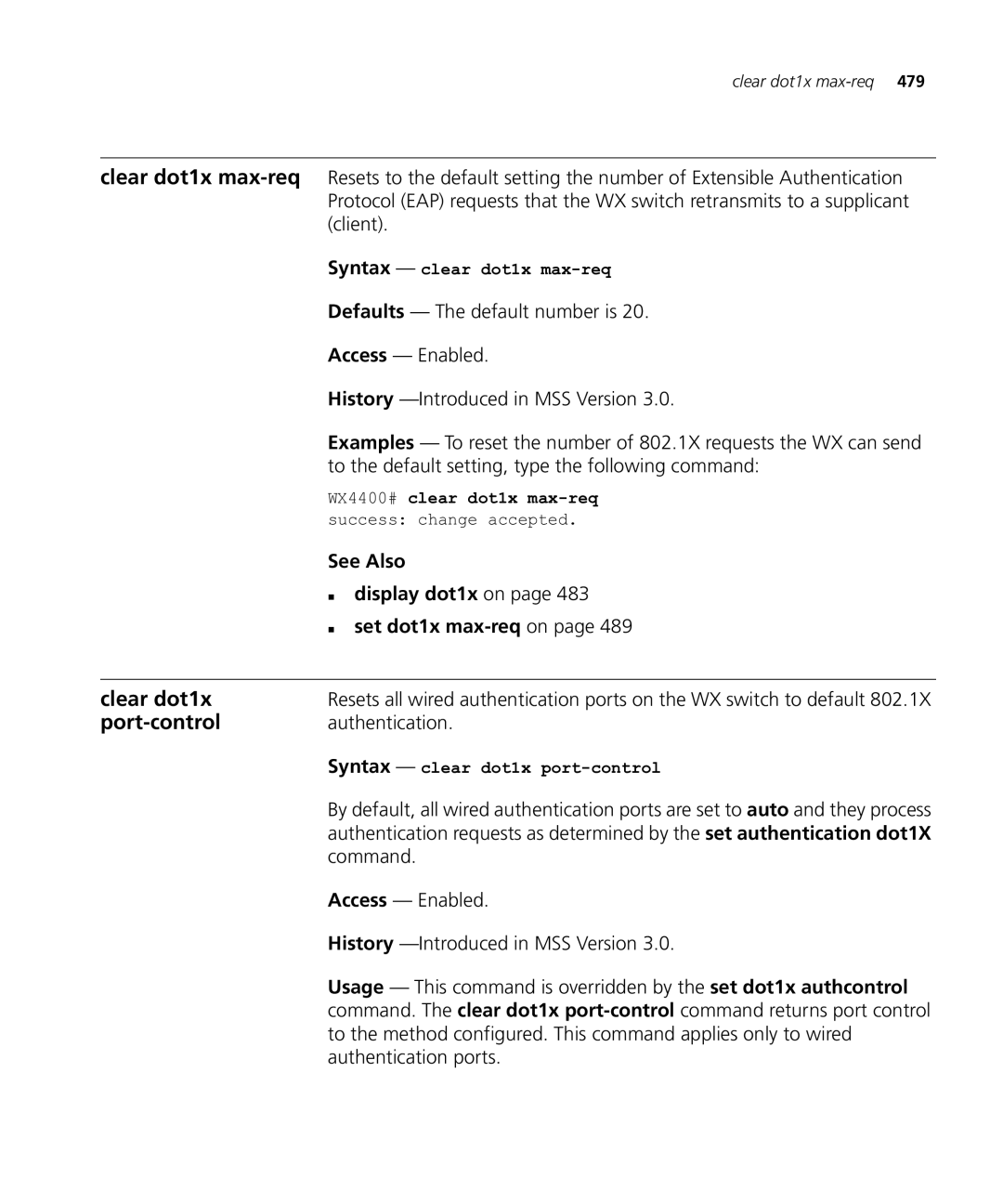 HP Manager Software manual Port-control, „ set dot1x max-reqon 