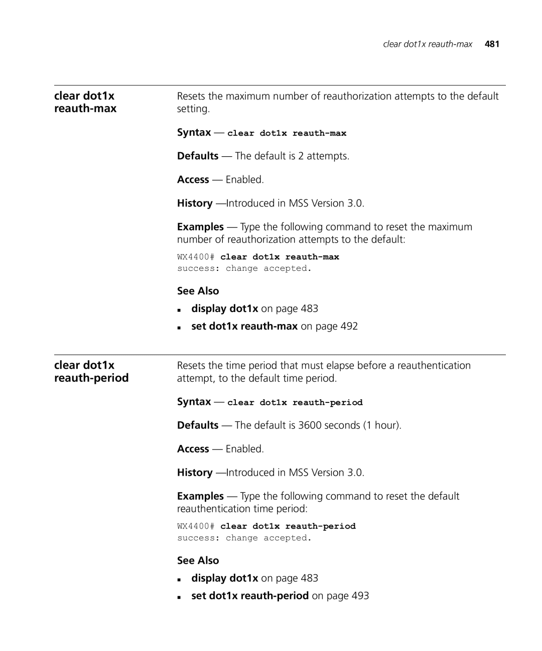 HP Manager Software manual Reauth-max, Reauth-period, „ set dot1x reauth-maxon 