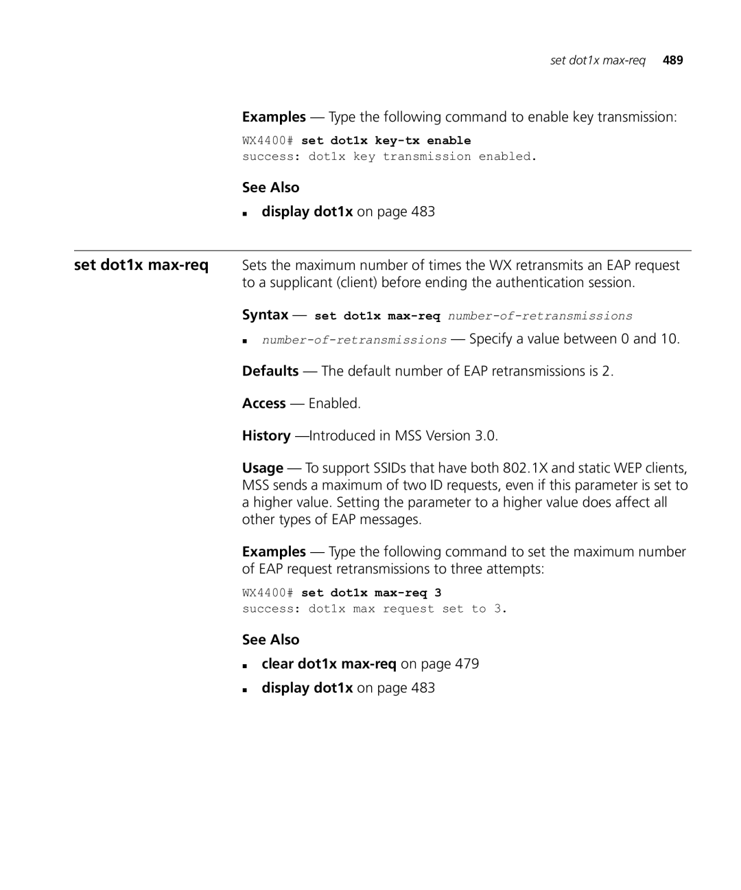 HP Manager Software manual See Also „ display dot1x on, See Also „ clear dot1x max-reqon „ display dot1x on 