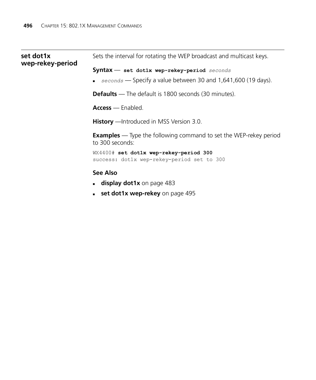 HP Manager Software manual Wep-rekey-period, „ seconds Specify a value between 30 and 1,641,600 19 days, To 300 seconds 