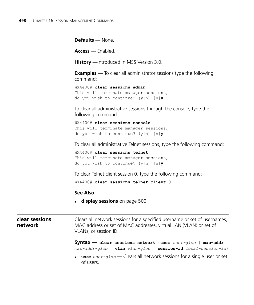 HP Manager Software manual Network, VLANs, or session ID 