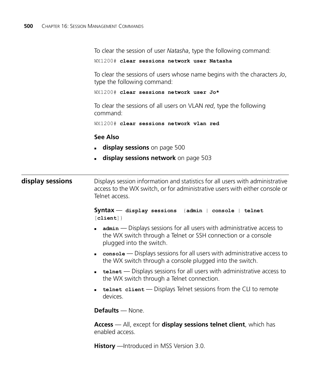 HP Manager Software manual Display sessions 