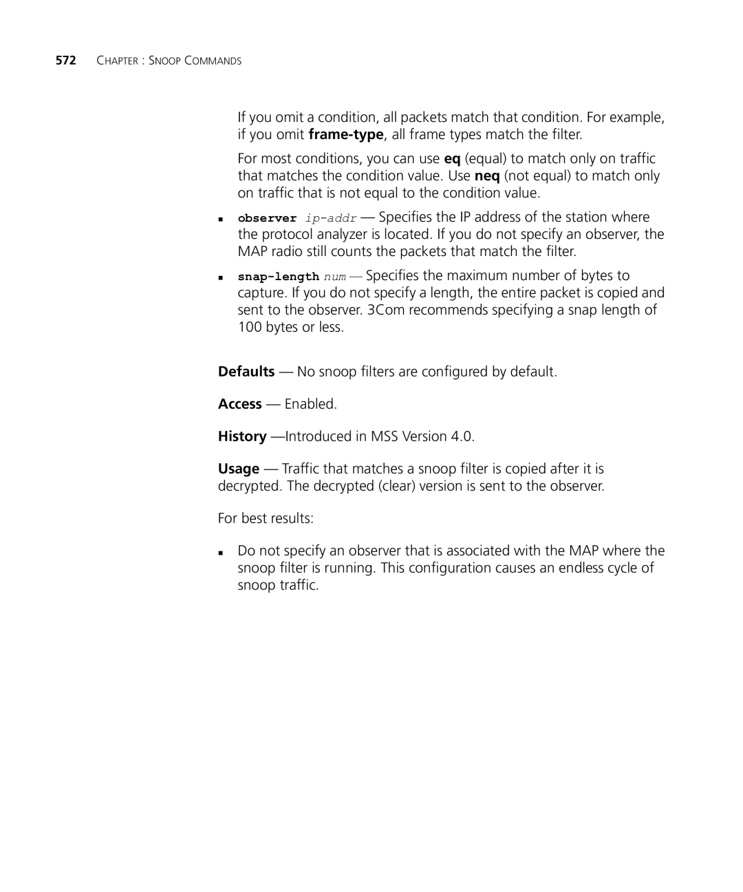 HP Manager Software manual Chapter Snoop Commands 