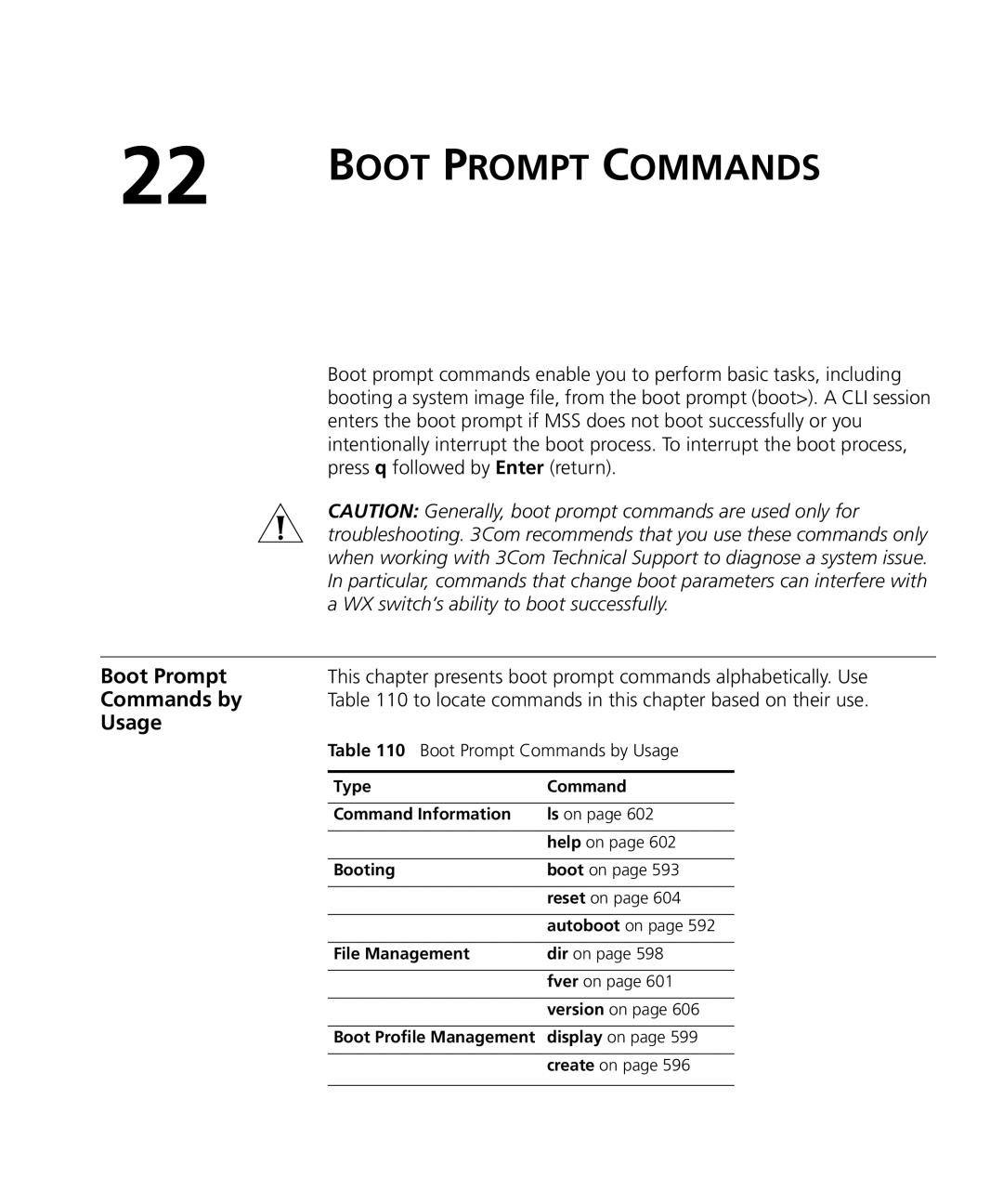 HP Manager Software manual Boot Prompt Commands 