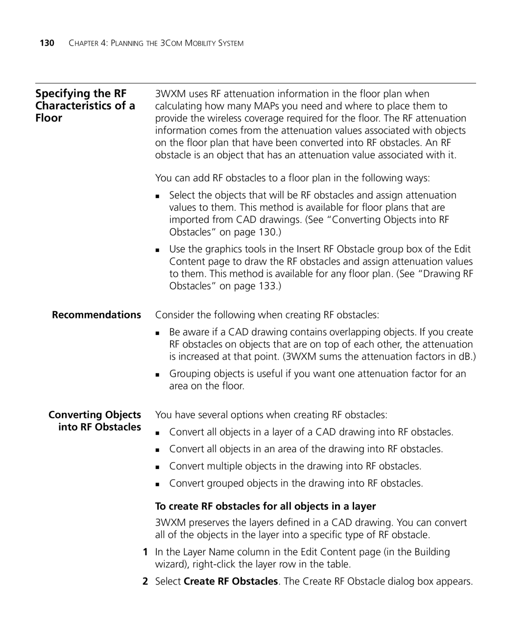 HP Manager Software manual Specifying the RF, Characteristics of a, Floor 