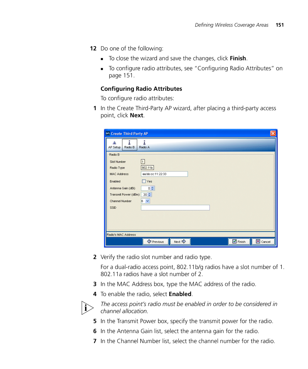 HP Manager Software manual Configuring Radio Attributes 