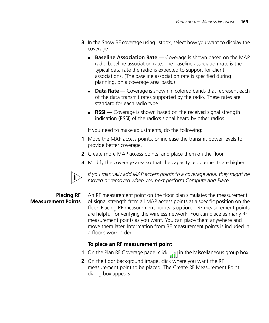 HP Manager Software manual To place an RF measurement point 