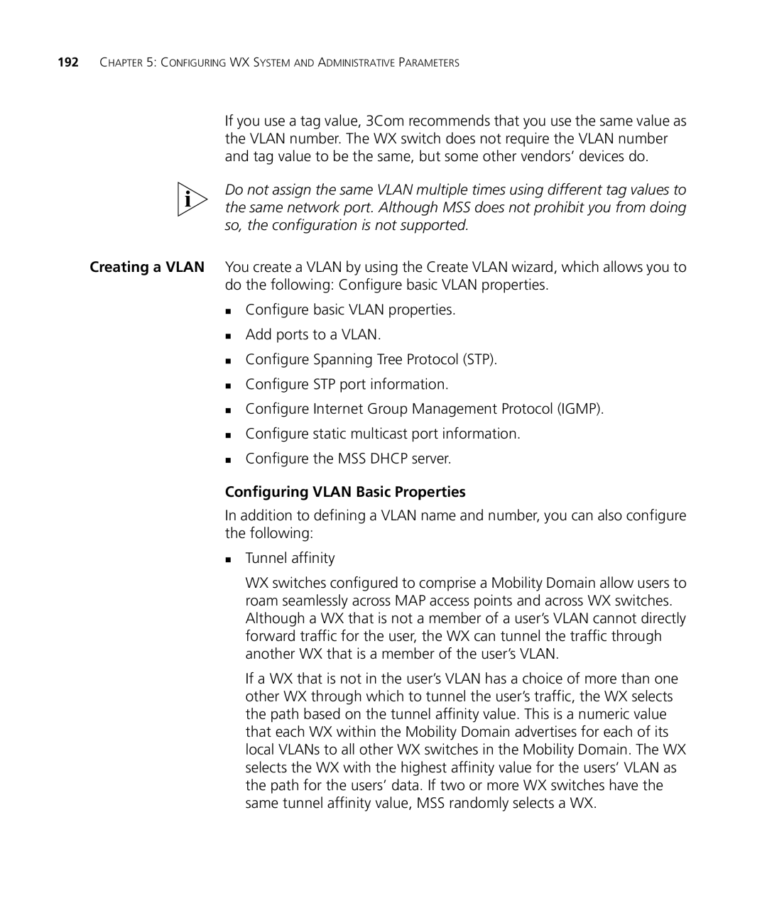 HP Manager Software manual Configuring Vlan Basic Properties 