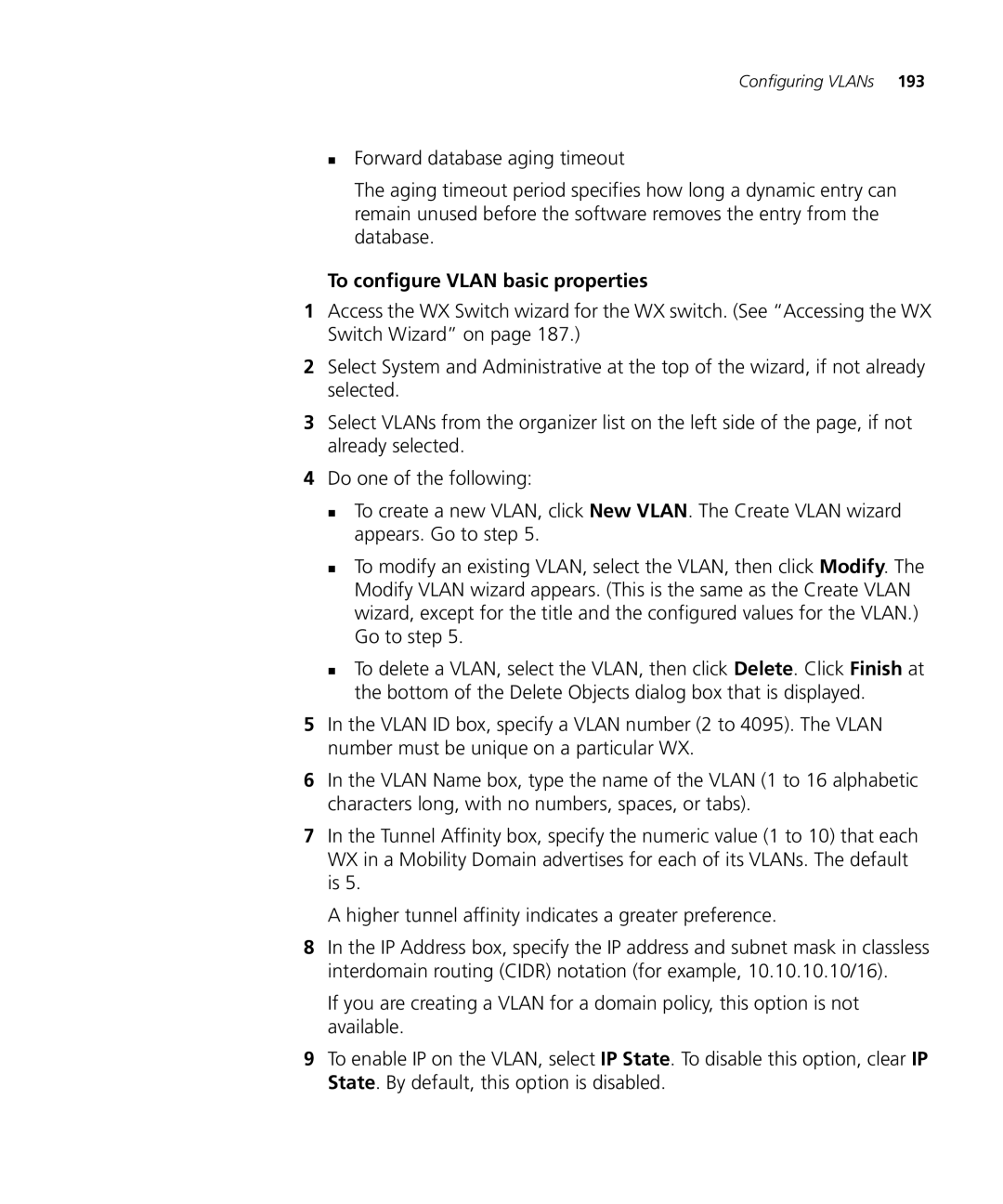 HP Manager Software manual To configure Vlan basic properties 