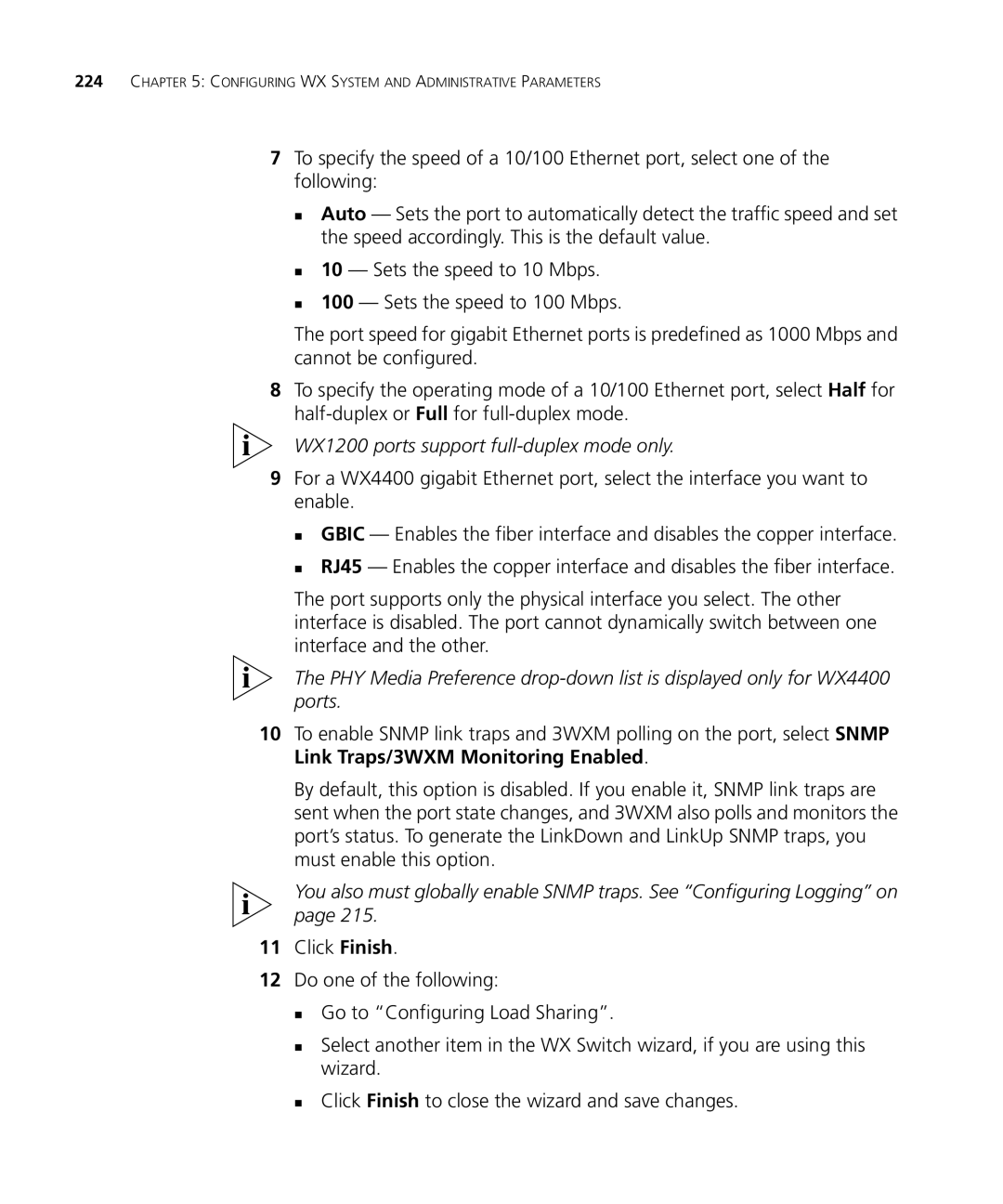 HP Manager Software manual WX1200 ports support full-duplex mode only 