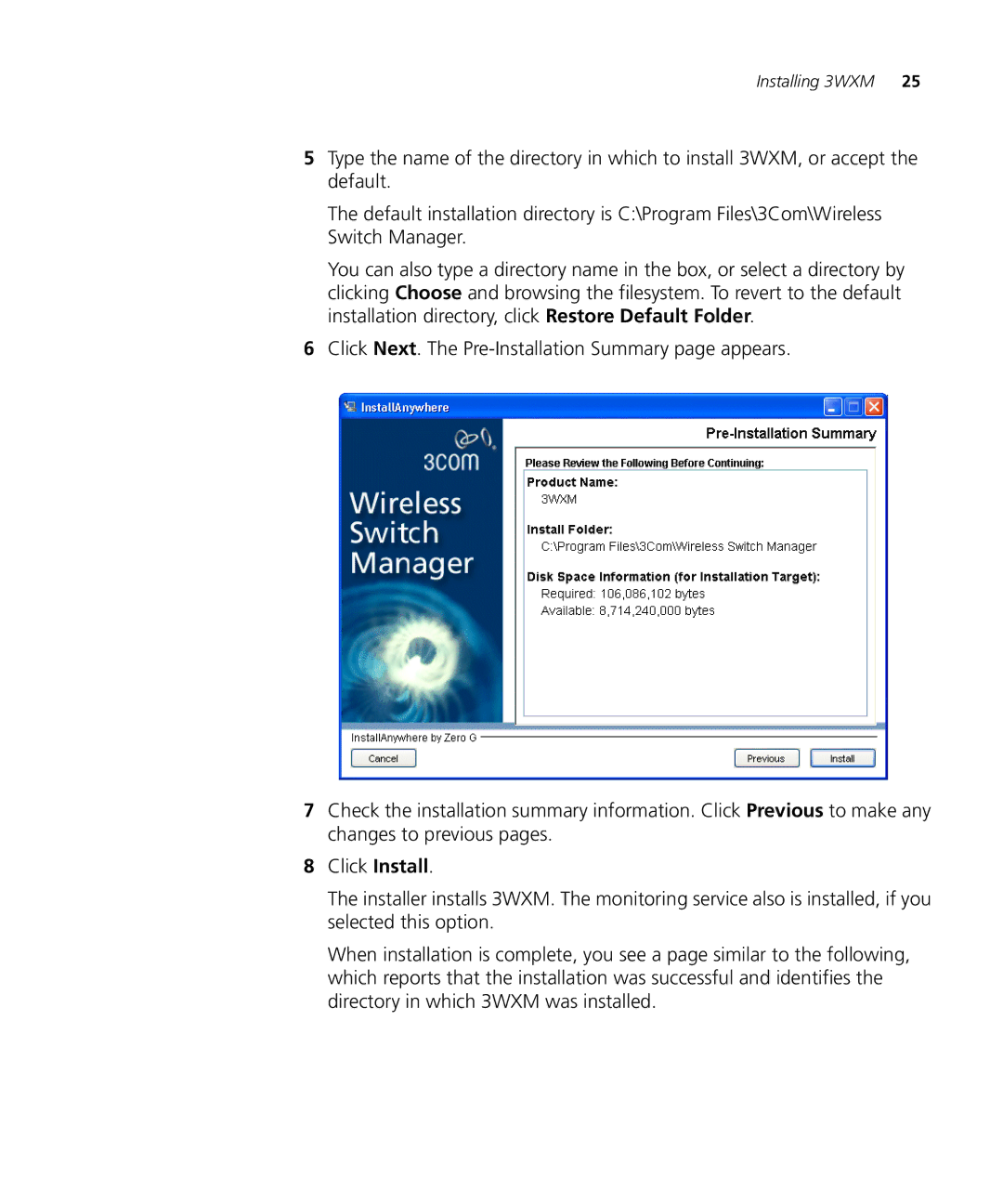 HP Manager Software manual Installing 3WXM 