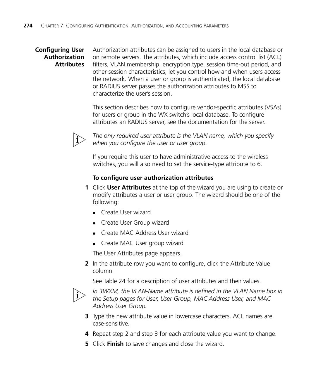 HP Manager Software manual To configure user authorization attributes 