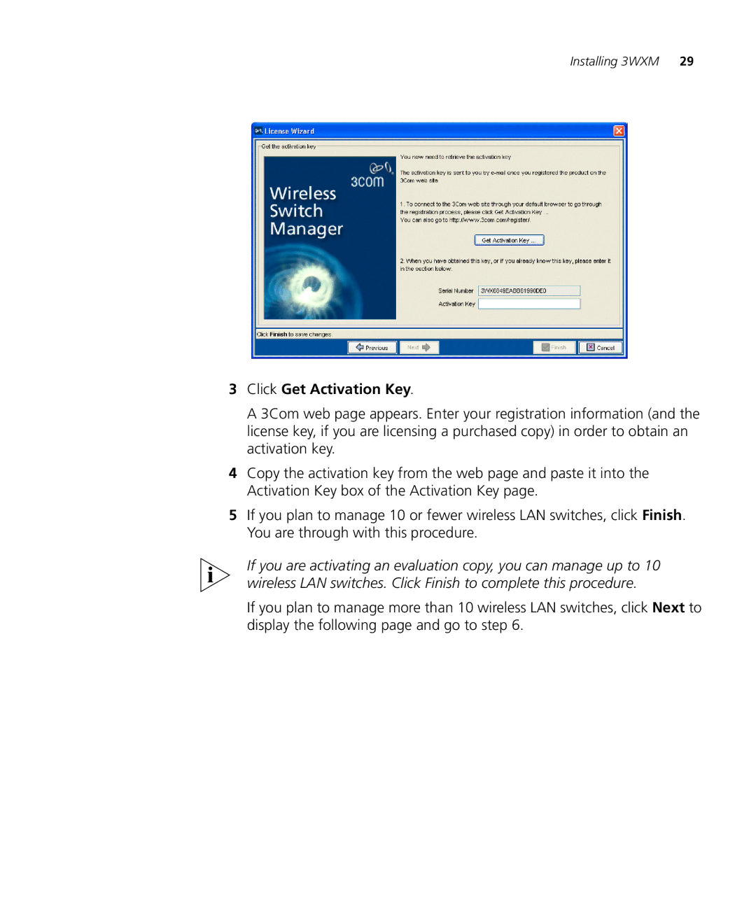 HP Manager Software manual Click Get Activation Key 