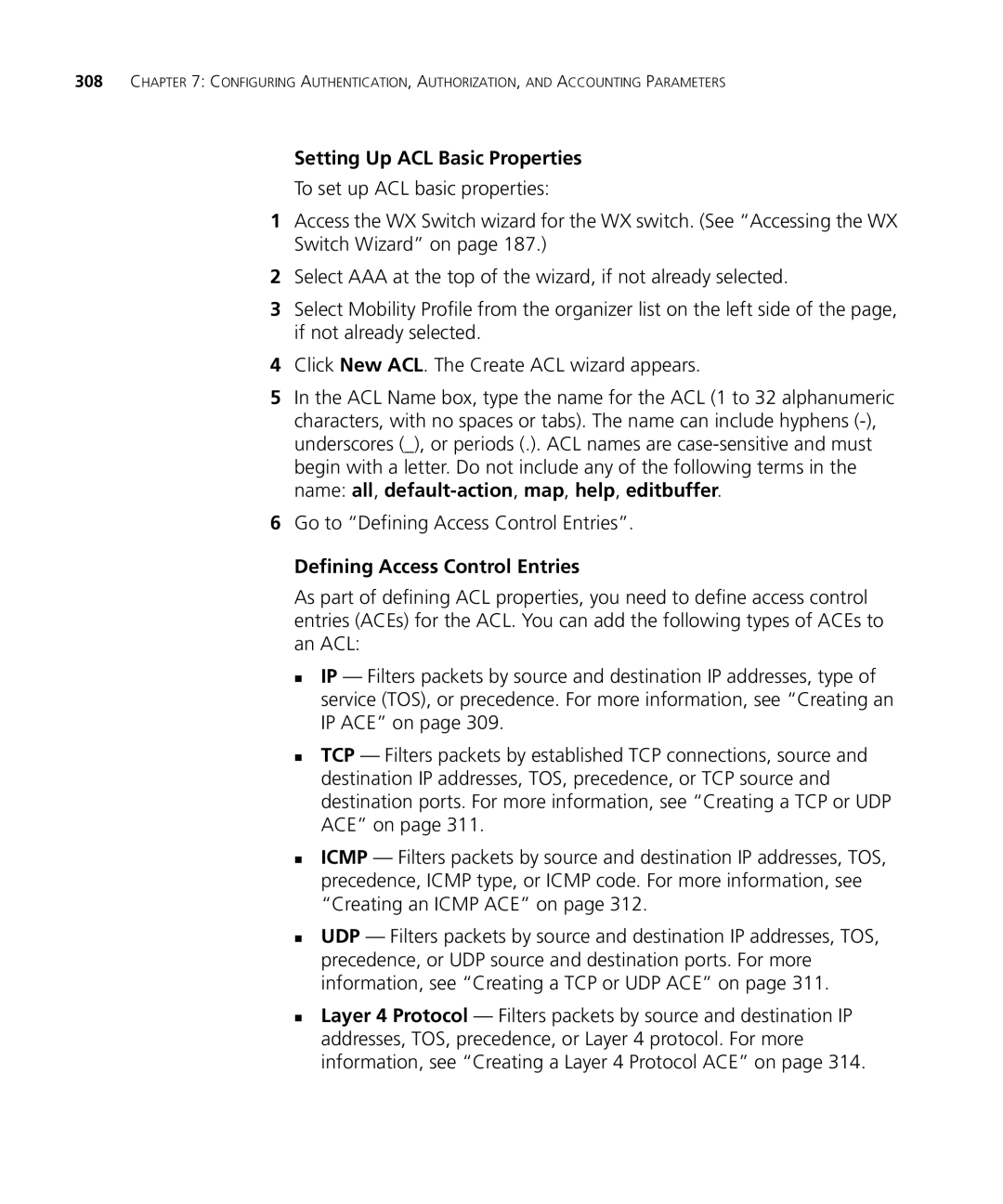 HP Manager Software manual Setting Up ACL Basic Properties, Go to Defining Access Control Entries 