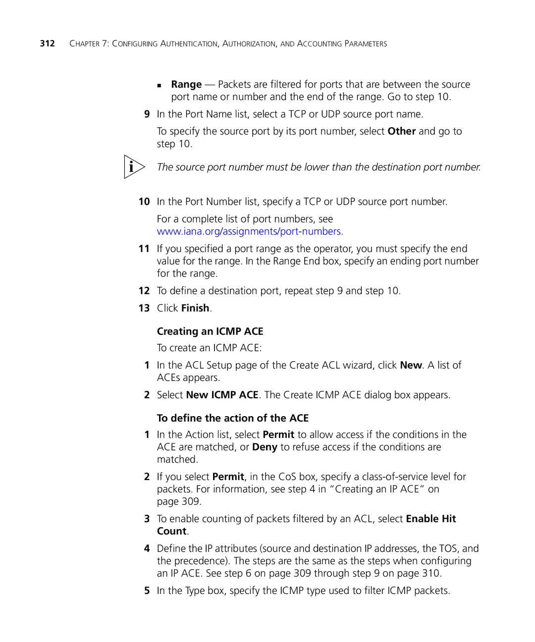 HP Manager Software manual Creating an Icmp ACE, To define the action of the ACE 