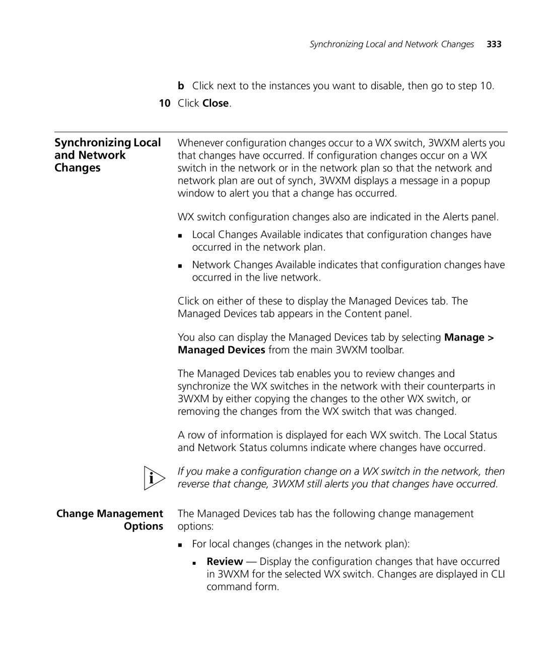 HP Manager Software manual Network, Changes 