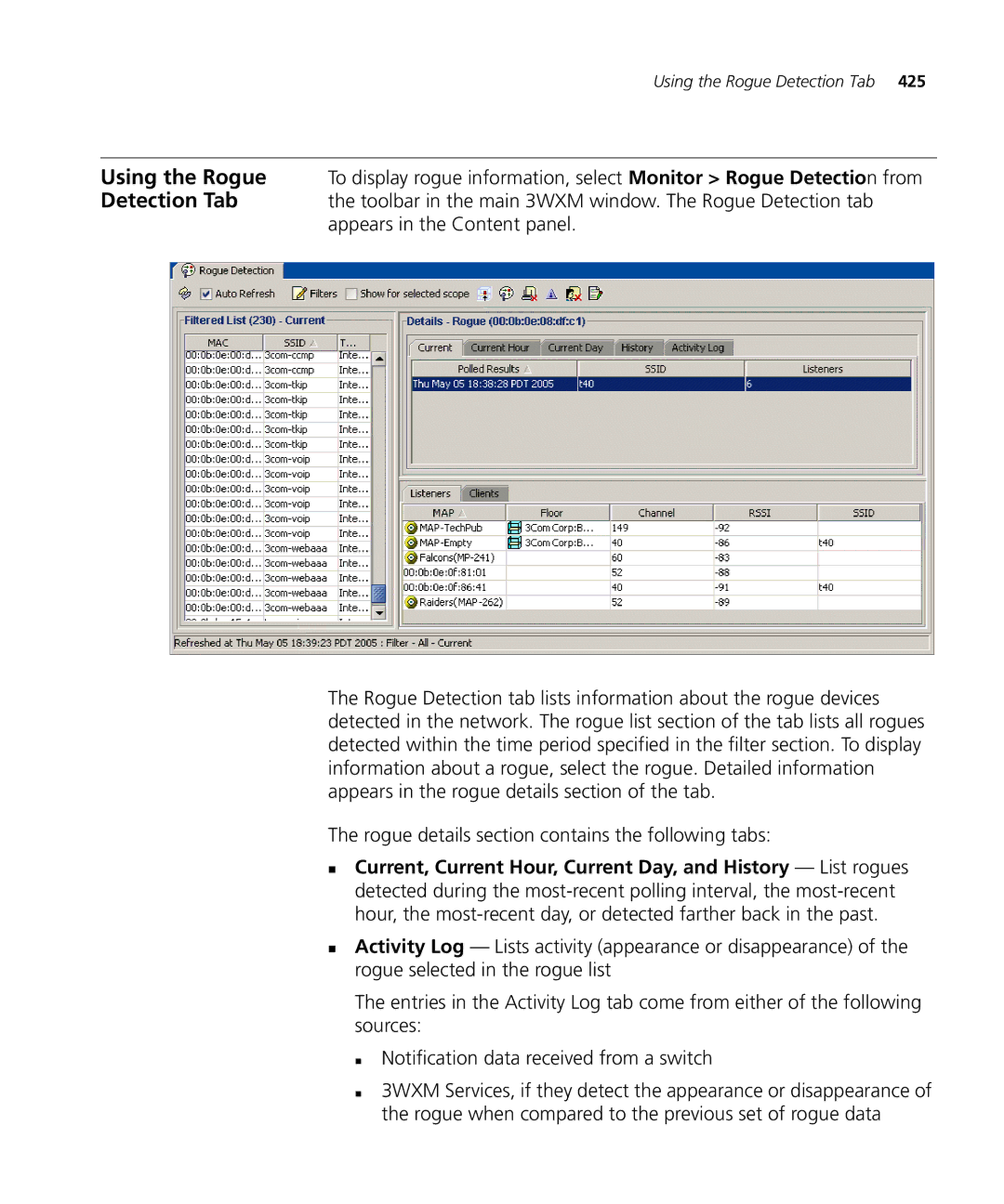 HP Manager Software manual Using the Rogue Detection Tab 