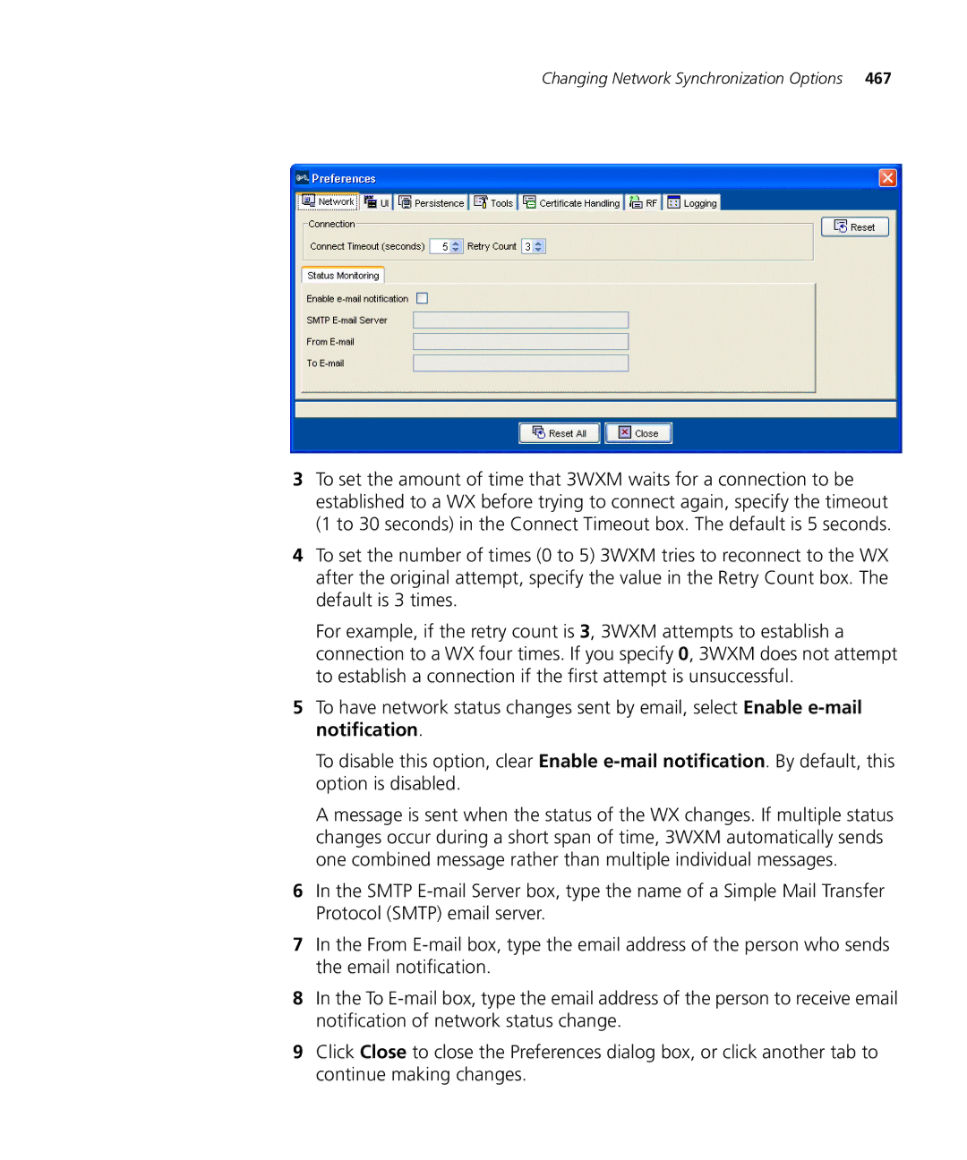 HP Manager Software manual Changing Network Synchronization Options 