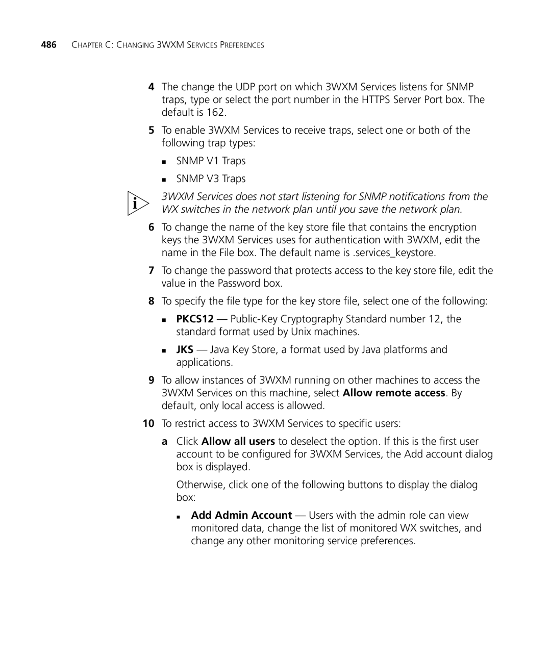 HP Manager Software manual Chapter C Changing 3WXM Services Preferences 