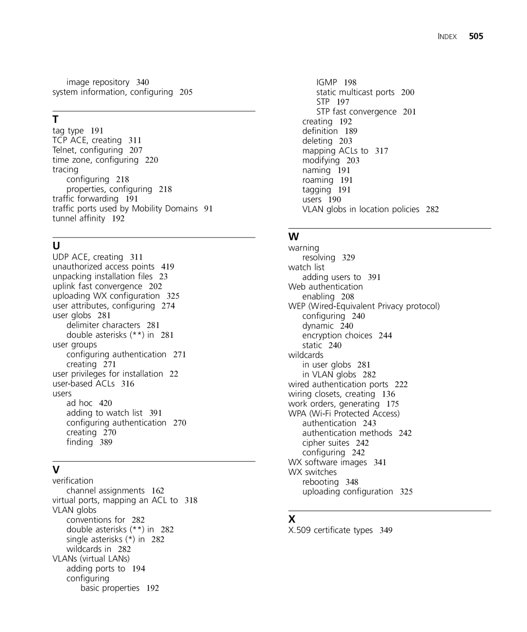 HP Manager Software manual Index 