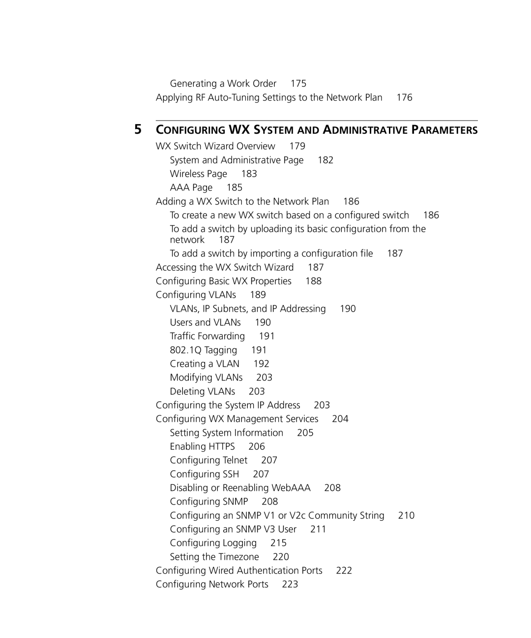 HP Manager Software manual Configuring WX System and Administrative Parameters, 210 