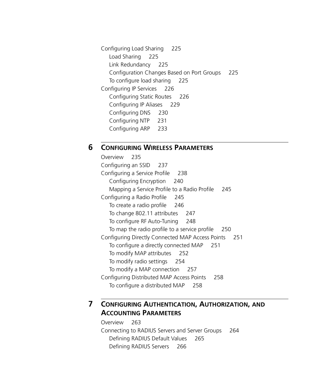 HP Manager Software manual 226, Configuring IP Aliases, Configuring DNS 230 Configuring NTP 231 Configuring ARP 233, 245 