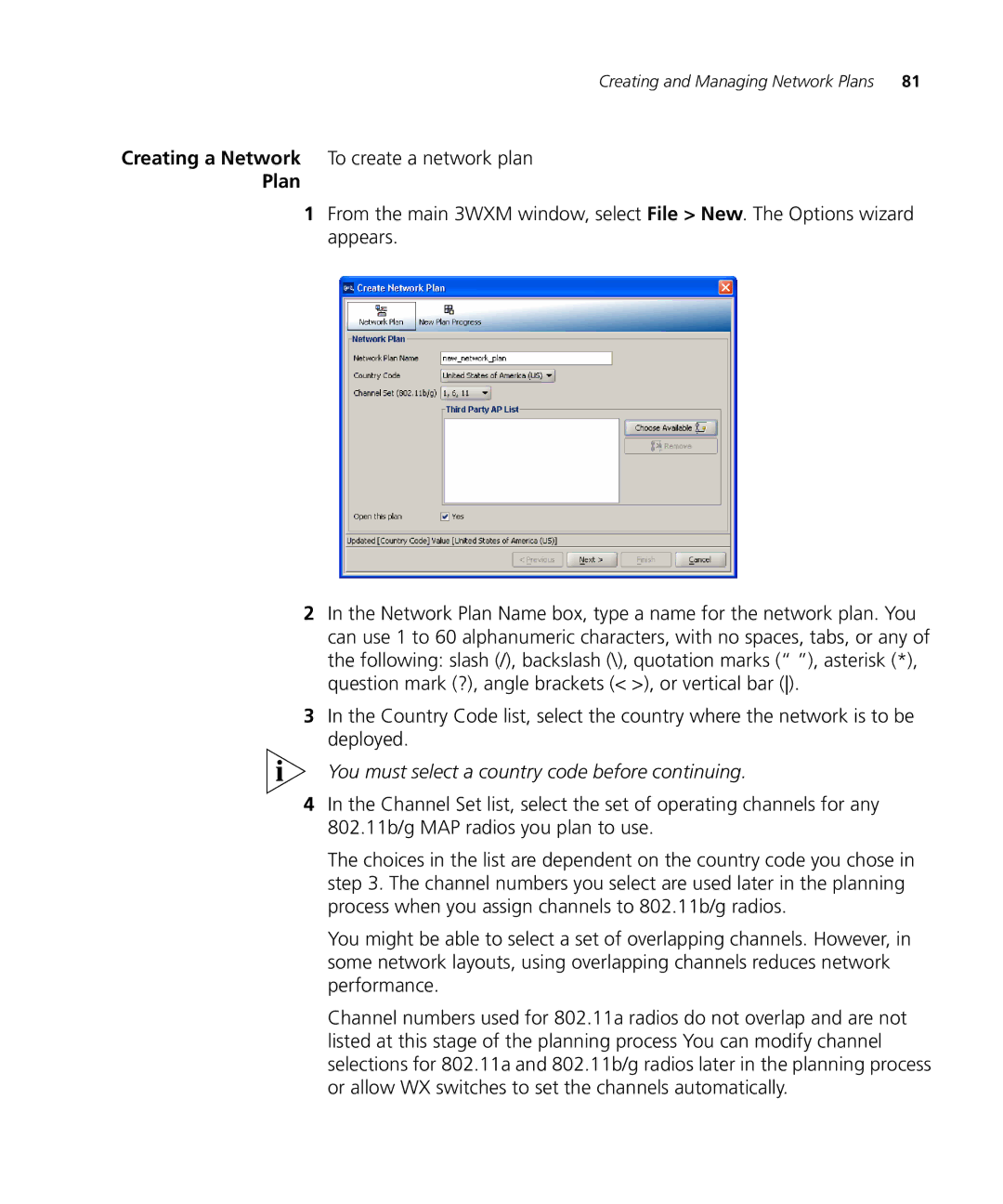 HP Manager Software manual Plan, You must select a country code before continuing 