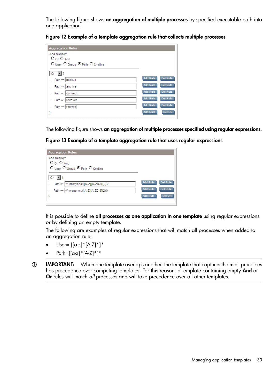 HP Matrix Operating Environment Software manual Managing application templates 