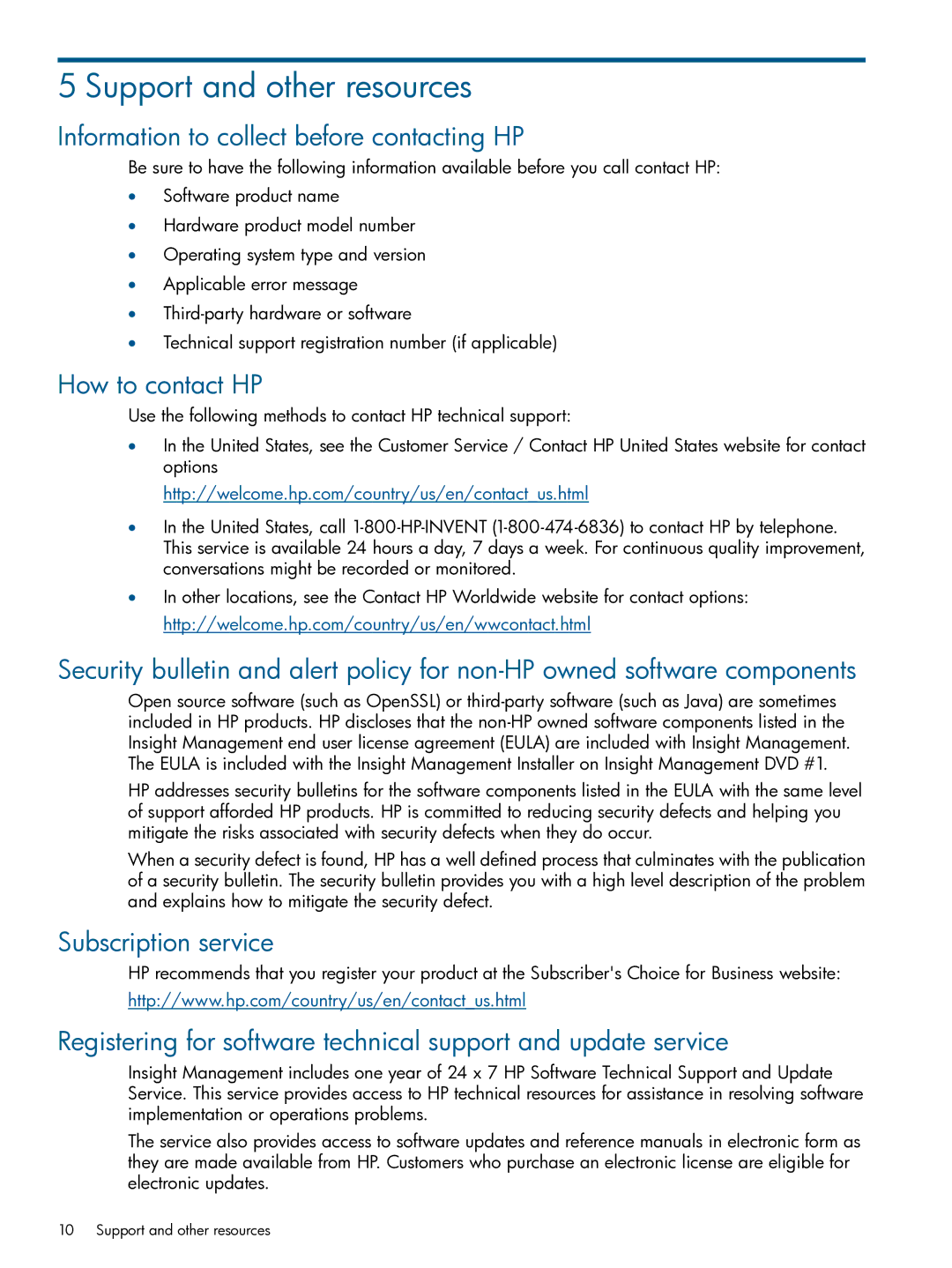 HP Matrix Operating Environment Software manual Support and other resources, Information to collect before contacting HP 