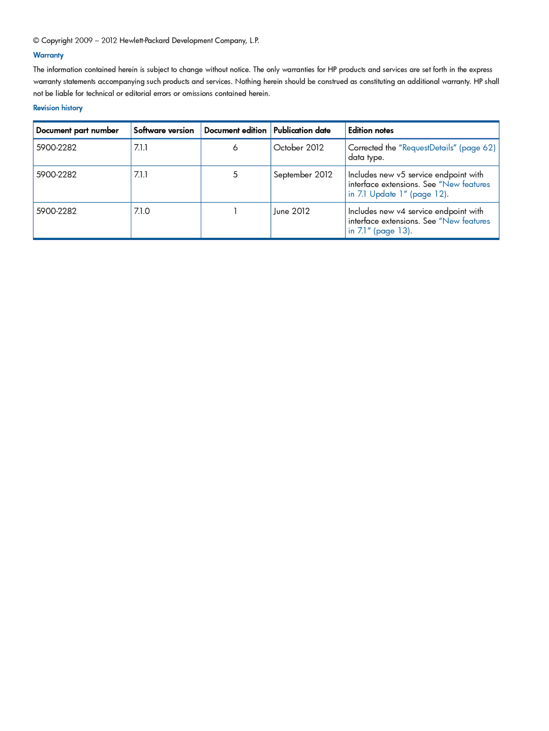 HP Matrix Operating Environment Software manual Update 1, 7.1 