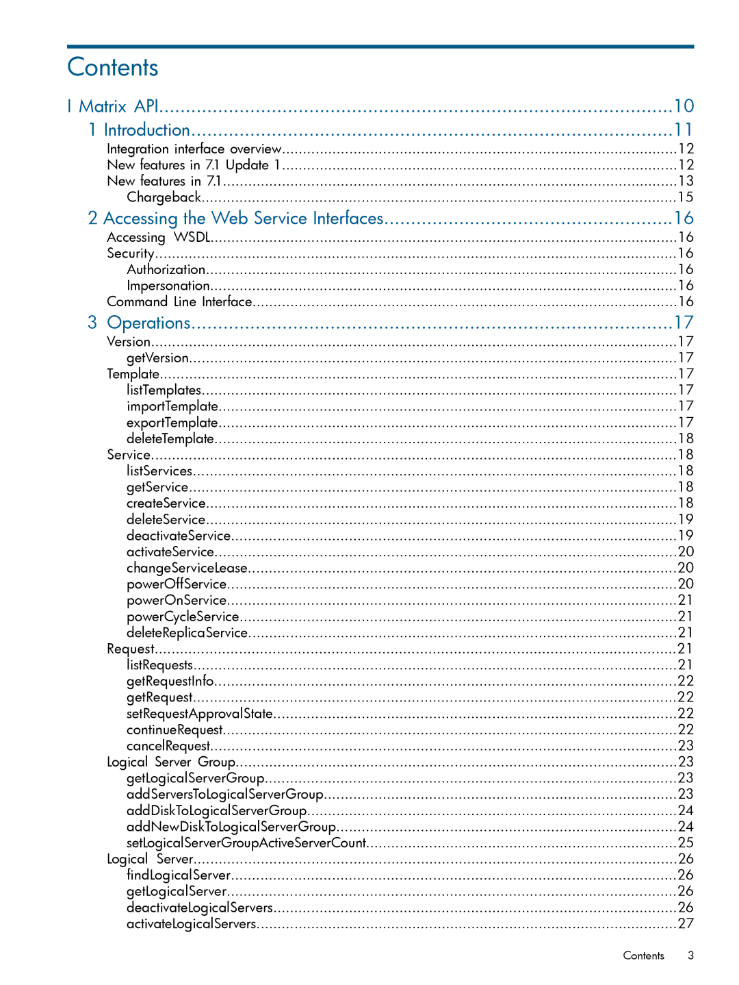 HP Matrix Operating Environment Software manual Contents 