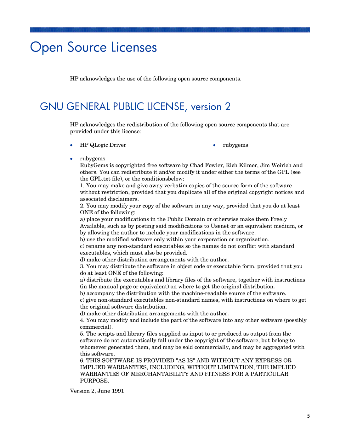 HP Medical Archive Solution Software manual Open Source Licenses, GNU General Public LICENSE, version 